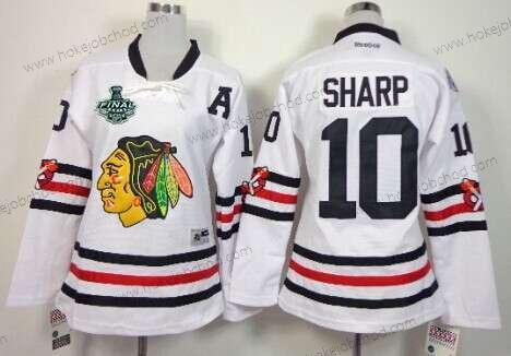 Žena Chicago Blackhawks #10 Patrick Sharp 2015 Stanley Cup 2015 Zimní Klasický Bílý Dres