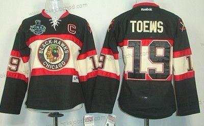 Žena Chicago Blackhawks #19 Jonathan Toews 2015 Stanley Cup Černá Alternativní Dres