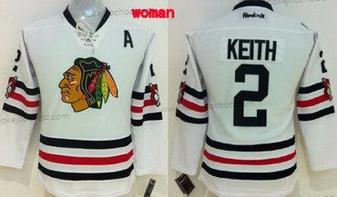 Žena Chicago Blackhawks #2 Duncan Keith 2015 Zimní Klasický Bílý Dres