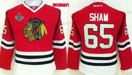 Žena Chicago Blackhawks #65 Andrew Shaw 2015 Stanley Cup Červené Dres