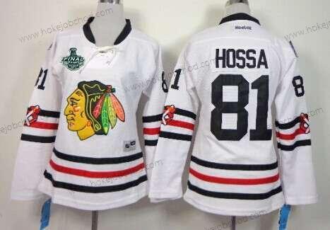 Žena Chicago Blackhawks #81 Marian Hossa 2015 Stanley Cup 2015 Zimní Klasický Bílý Dres