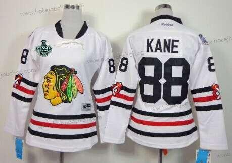 Žena Chicago Blackhawks #88 Patrick Kane 2015 Stanley Cup 2015 Zimní Klasický Bílý Dres