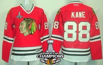 Žena Chicago Blackhawks #88 Patrick Kane Červené Dres W/2015 Stanley Cup Champion Patch