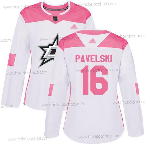 Žena Dallas Stars #16 Joe Pavelski Bílý Růžový Autentické Sešitý Hokejový Dres