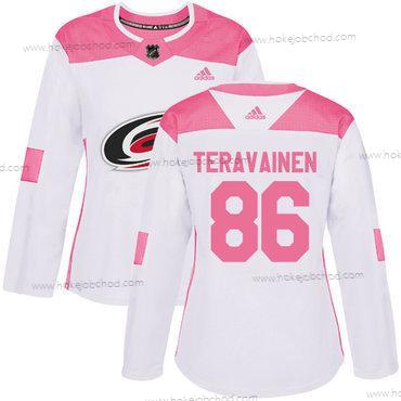 Žena Didas Carolina Hurricanes #86 Teuvo Teravainen Bílý Růžový Autentické Sešitý NHL Dres