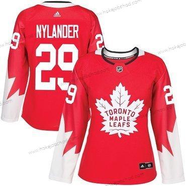 Žena Didas Toronto Maple Leafs #29 William Nylander Červené Tým Kanady Autentické Sešitý NHL Dres