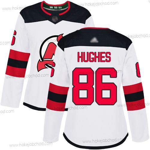 Žena New Dres Devils #86 Jack Hughes Bílý Road Autentické Sešitý Hokejový Dres