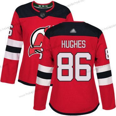 Žena New Dres Devils #86 Jack Hughes Červené Domácí Autentické Sešitý Hokejový Dres