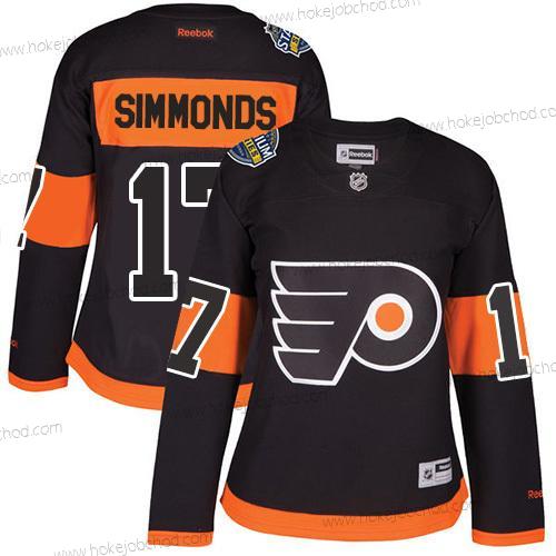 Žena Philadelphia Flyers #17 Wayne Simmonds Černá 2017 Stadium Series Sešitý NHL Dres