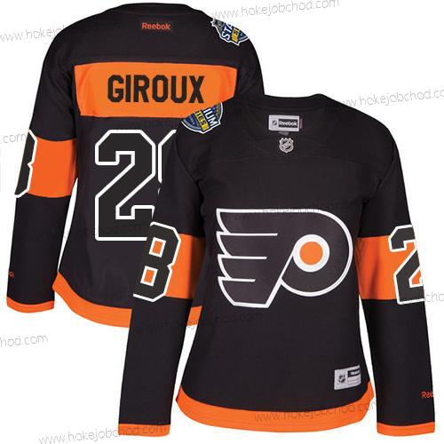 Žena Philadelphia Flyers #28 Claude Giroux Černá 2017 Stadium Series Sešitý NHL Dres