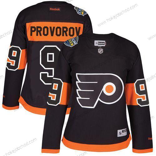 Žena Philadelphia Flyers #9 Ivan Provorov Černá 2017 Stadium Series Sešitý NHL Dres