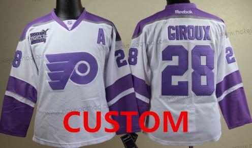 Žena Philadelphia Flyers Přizpůsobené Bílý Bojuje proti rakovině Dres