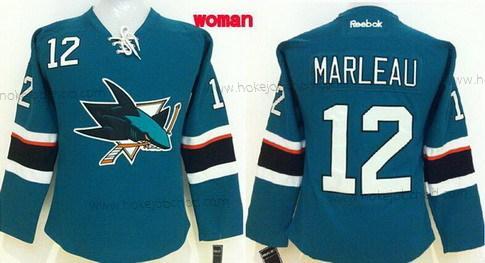 Žena San Jose Sharks #12 Patrick Marleau 2014 Modrý Dres