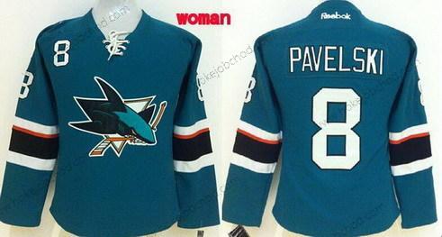 Žena San Jose Sharks #8 Joe Pavelski 2014 Modrý Dres