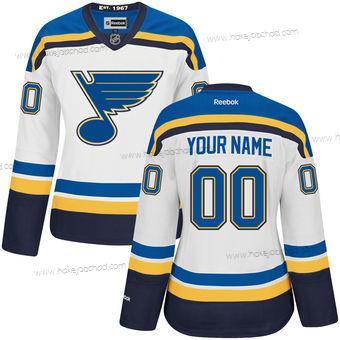 Žena St. Louis Blues Přizpůsobené Bílý Premier Reebok NHL Dres