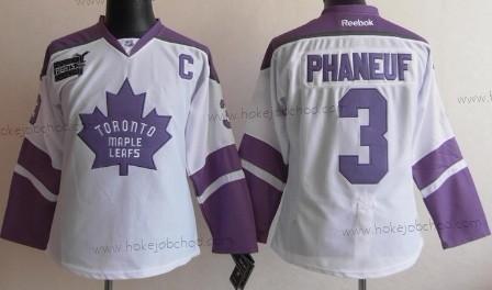 Žena Toronto Maple Leafs #3 Dion Phaneuf Bílý Bojuje proti rakovině Dres