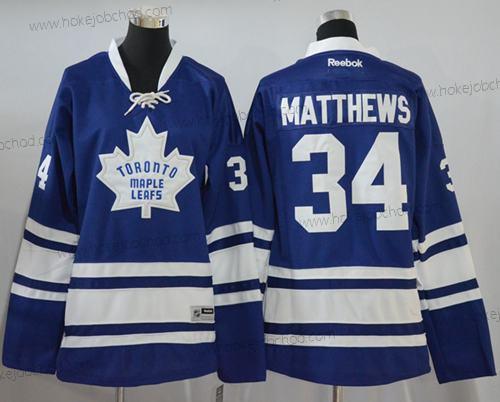 Žena Toronto Maple Leafs #34 Auston Matthews Modrý Alternativní Sešitý NHL Reebok Hokejový Dres