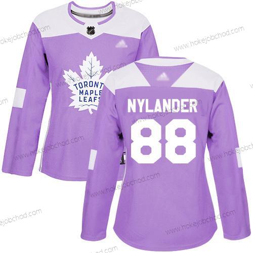 Žena Toronto Maple Leafs #88 William Nylander Nachový Autentické Bojuje proti rakovině Sešitý Hokejový Dres