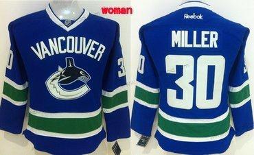 Žena Vancouver Canucks #30 Ryan Miller Modrý Dres